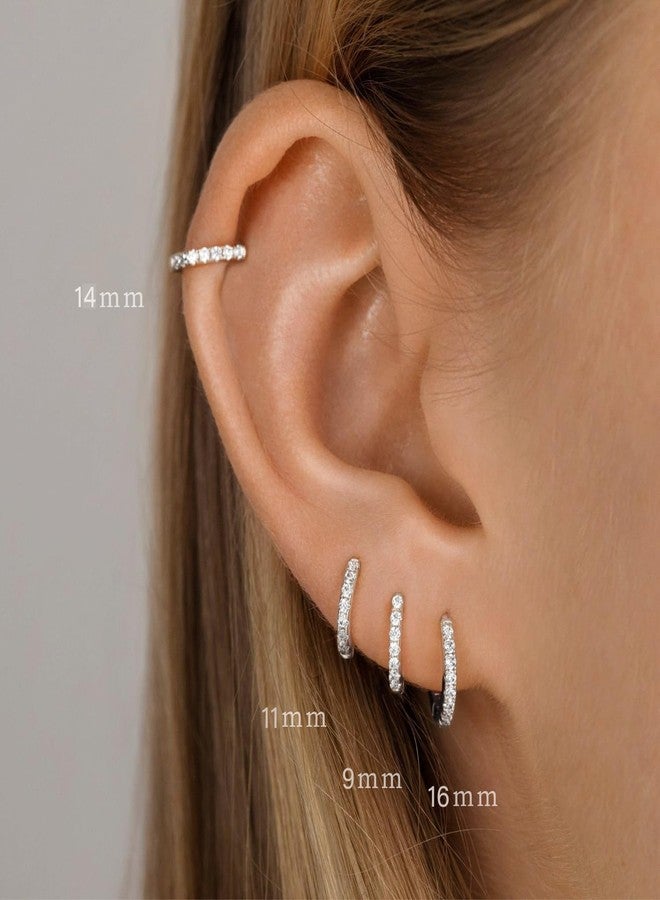 LEXODY Silver Hoop Earrings Set for Women, Lightweight Small Sterling Silver Hoop Huggie Earrings Multiple Piercing Hypoallergenic Cartilage Earrings for Women Trendy Jewelry Gifts - Image 3